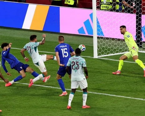 Josko Gvardiol thought he had equalised in the 103rd minute of the match, only to be called offside.